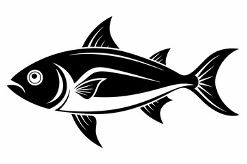 fish silhouette line art vector illustration with a white background