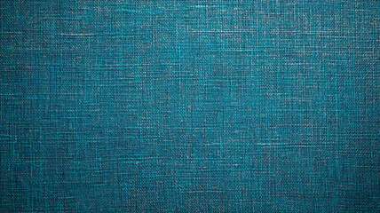 Fototapeta premium Turquoise coloured textured background with woven thread weave pattern, burlap