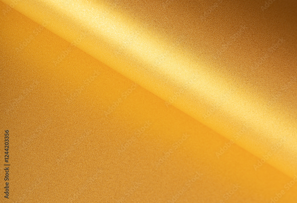 Poster Shiny gold paper background with a smooth, glossy surface, elegant gradient reflecting light, rich and luxurious texture with a shimmering, polished finish.