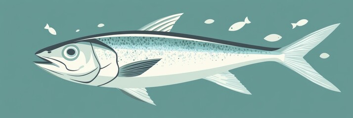 Fototapeta premium Creative graphic layout featuring a fresh fish design for advertisements