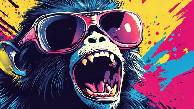 Colorful Cartoon Ape
