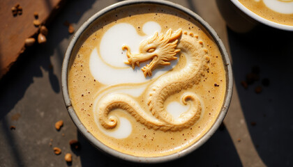 Hyper-Realistic Dragon Latte Art