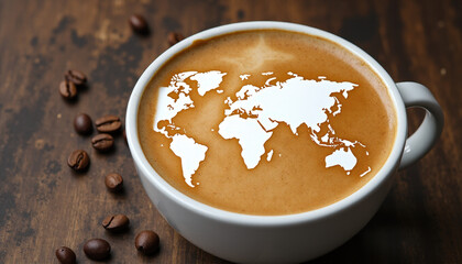 Vintage Coffee Map Illustration