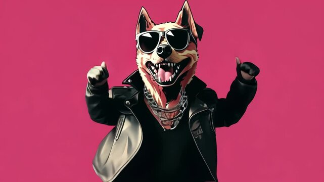 Halloween Cartoon Dog in Skull Costume Illustrated with Colorful Graphics