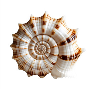 Spiral seashell isolated on transparent background