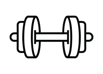 barbell icon, dumbbell silhouette vector illustration 
