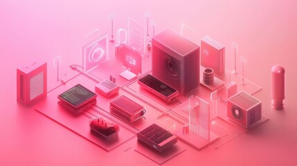 IoT Data Management streamlining real-time device analytics isolated on white background ideal for smart technology integration