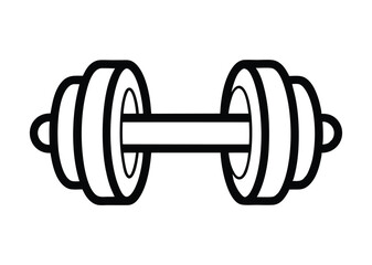 barbell icon, dumbbell silhouette vector illustration 