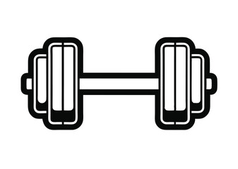 barbell icon, dumbbell silhouette vector illustration 