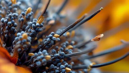 a close up of a flower with a tiny bug
