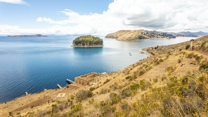 Sun island in Titikaka lake Bolivia