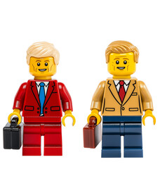 Obraz premium Two lego figures - Old businessmen with briefcase