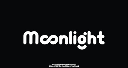 Moonlight, modern creative alphabet. Future fonts style. Typography uppercase and lowercase fonts. vector illustration
