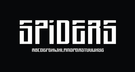 Spiders, Sport Modern Future bold Alphabet Font Logo. Typography urban italic style fonts technology, sport, movie brand and logos. vector illustration
