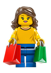Obraz premium Lego figure girl with shopping bags
