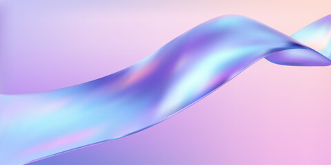 Abstract  holographic wave.Flow iridescent fluid.Dynamic spectrum ribbon.