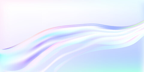 Naklejka premium Abstract holographic wave.Flow iridescent fluid.Dynamic spectrum ribbon.