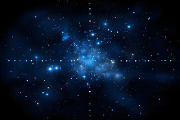 Cosmic Nebula with Stars and Gas Clouds
