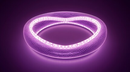 Glowing Purple Heart Shaped Ring Abstract Design