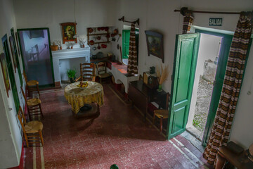 Dining room of a traditional Andalusian village house that belonged to Federico Garcia Lorca in...