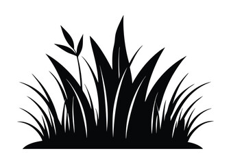 grass silhouette, Seamless grass silhouette, grass vector illustration. 