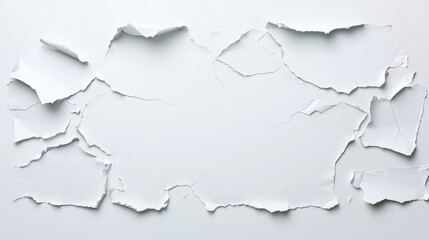 Fototapeta premium Torn white paper texture background