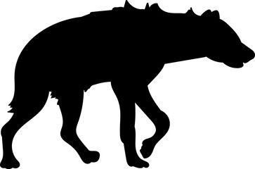 hyena silhouette on white background vector
