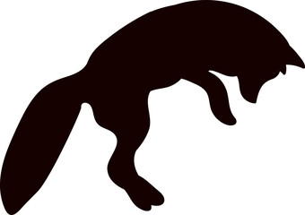 fox jumping silhouette on white background vector