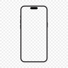 Mockup smart phone 15 pro max new generation and screen Transparent .