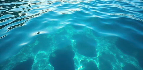 Deep azure water, rippling surface, sunlit texture, underwater, smooth