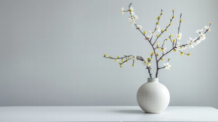 Elegant springtime concept with soft textures and blooms in a minimalist style