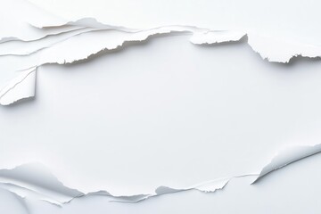 A sharp paper edge slicing through open air, solid crisp white background