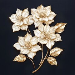 Elegant Golden Floral Arrangement on a Dark Background for Home Decor