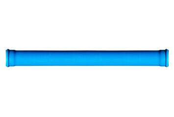 Horizontal plastic gutter pipe. On isolated transparent background.