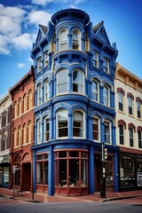 Obraz premium Beautiful and Colourful Architecture in Historic Downtown Staunton, Virginia