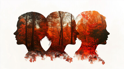 Fototapeta premium Trees Within Human Heads