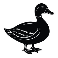 A duck silhouette vector illustration on white background