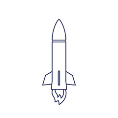 Obraz premium Ballistic missile on white, line vector