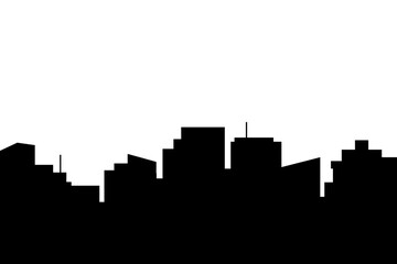 Fototapeta premium City skyline vector illustration. Landscape in flat style. City silhouette. Cityscape backgrounds. Daytime city skyline.