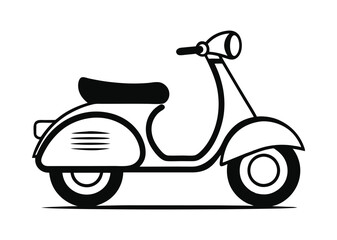 scooter motor bike, scooter silhouette vector illustration 