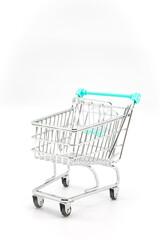 Shopping cart on white background