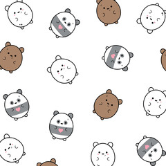 Creative background with cartoon teddy bears, modern decoration style.