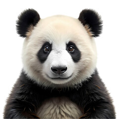 Fototapeta premium Adorable giant panda close up portrait wildlife animal fur cute asia calm on transparent background
