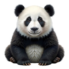 Fototapeta premium Adorable baby panda bear sitting isolated on cub zoo fur cute wild cute on transparent background