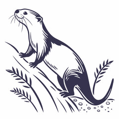 Creative animal icon Otter vector illustration
