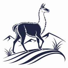 Creative animal icon Llama vector illustration
