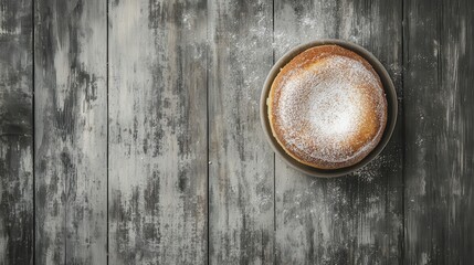 Fototapeta premium Stunningly Delicious Frosted Cake on Rustic Wooden Tabletop - A Sweet Treat