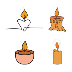 Simple Line Art Candles, Ideal for Decor or Gift Design