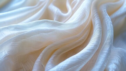 Translucent textiles overlap, creating a soft and airy effect enhanced by diffused light and subtle depth
