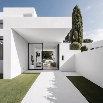 Entrada a una casa vista desde el exterior